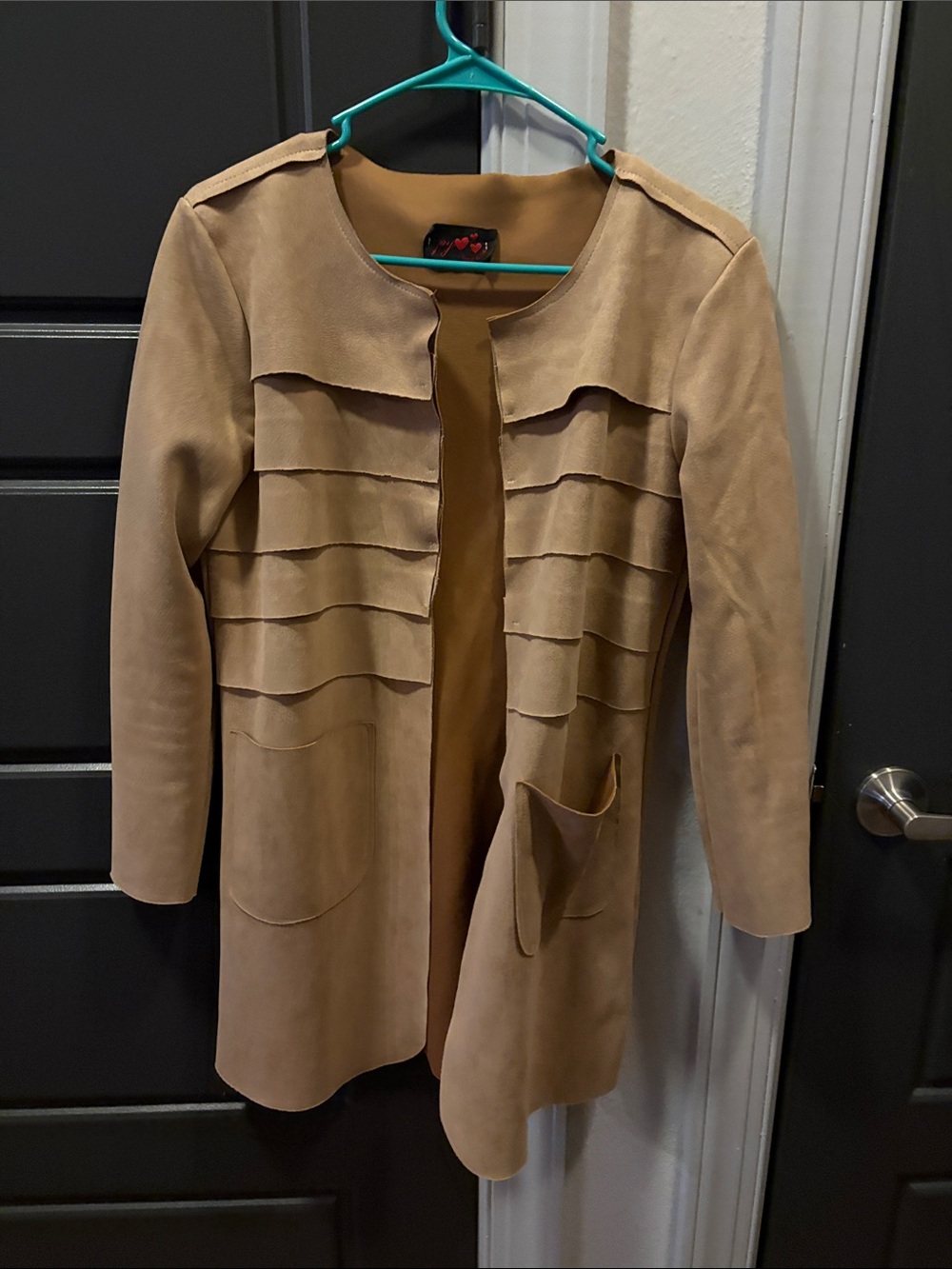 Women’s Tan Layered Front Long blazer